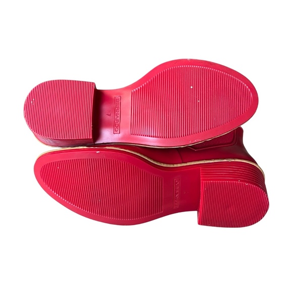 BERNARDO Red Fringe Ankle Rain Boots Women Size 7 - Picture 5 of 7